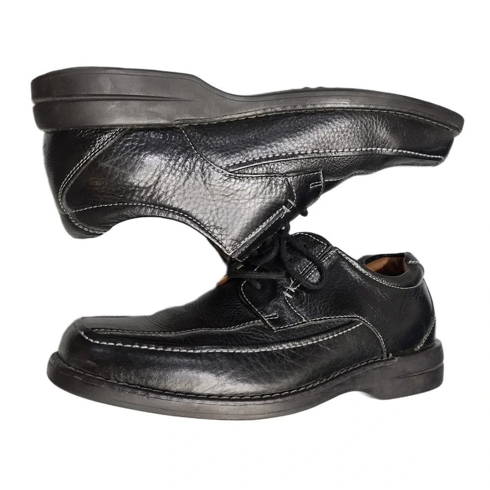 Bass Miller Oxford Shoes Mens US 9.5M Black Upper Leather Bicycle Toe Lace Up